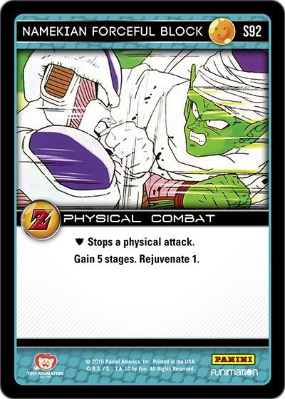 Image for Namekian Forceful Block (Panini: Awakening) (S92) - Dragon Ball Z TCG