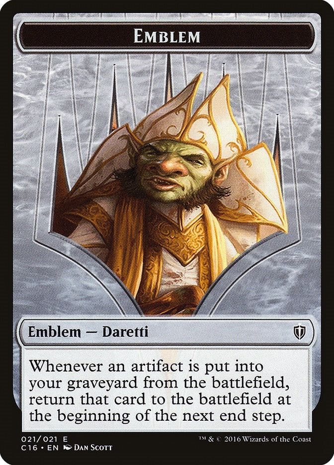 Image for Emblem - Daretti, Scrap Savant // Thopter Double-Sided Token (Commander 2016) (21 // 9) - Magic: The Gathering