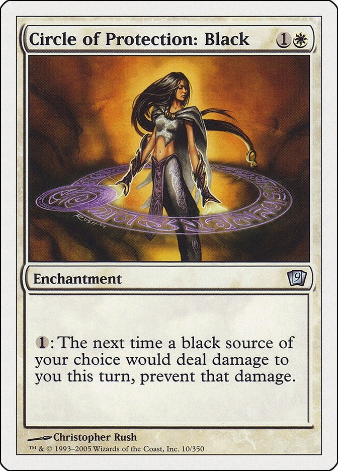 Image for Circle of Protection: Black (9th Edition) (10) - Magic: The Gathering
