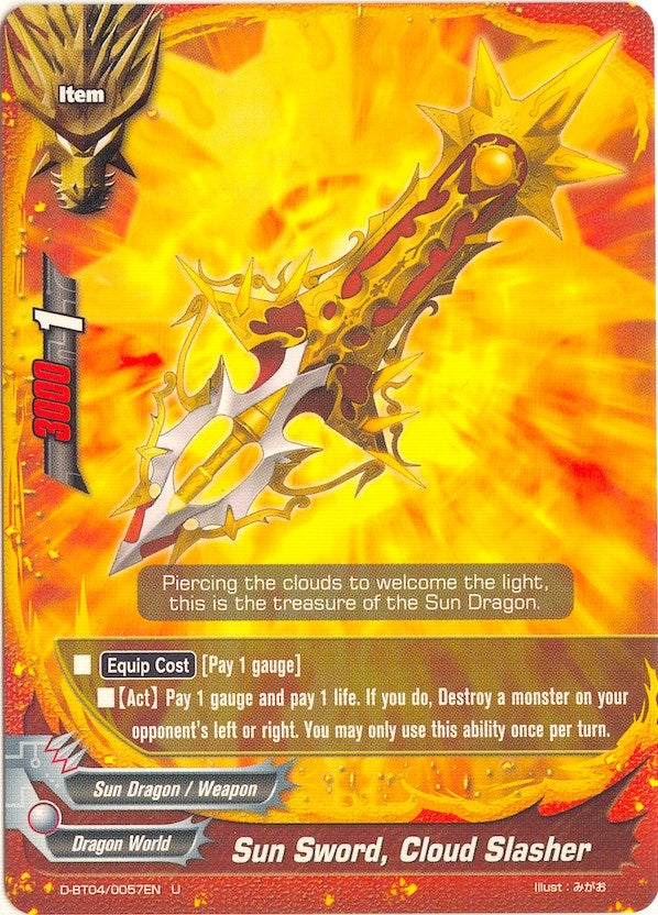 Image for Sun Sword, Cloud Slasher (Shine! Super Sun Dragon!!) (D-BT04/0057EN) - Future Card BuddyFight