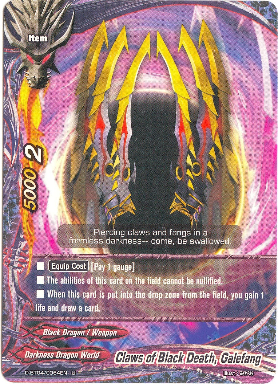 Image for Claws of Black Death, Galefang (Shine! Super Sun Dragon!!) (D-BT04/0064EN) - Future Card BuddyFight