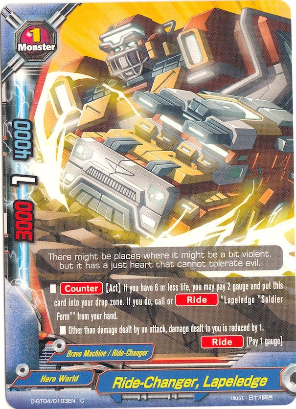 Image for Ride-Changer, Lapeledge (Shine! Super Sun Dragon!!) (D-BT04/0103EN) - Future Card BuddyFight
