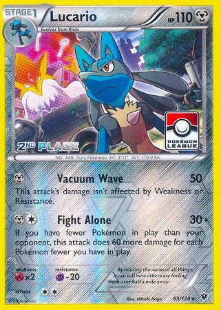 Image for Lucario - 63/124 (Pokemon League) [2nd Place] (League & Championship Cards) (063/124) - Pokemon