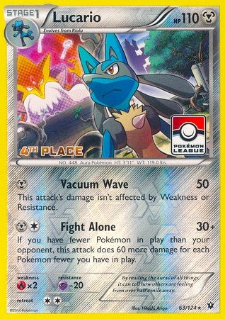 Image for Lucario - 63/124 (Pokemon League) [4th Place] (League & Championship Cards) (063/124) - Pokemon