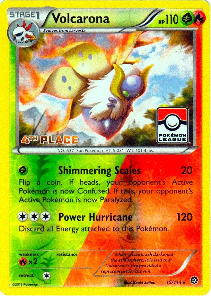 Image for Volcarona - 15/114 (Pokemon League) [4th Place] (League & Championship Cards) (015/114) - Pokemon