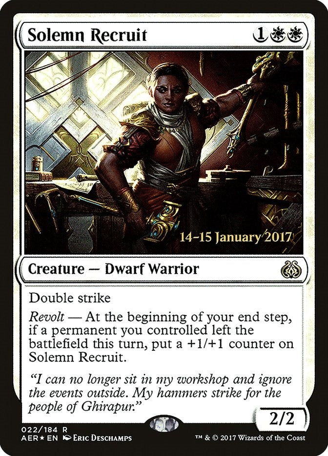 Image for Solemn Recruit (Prerelease Cards) (22) - Magic: The Gathering