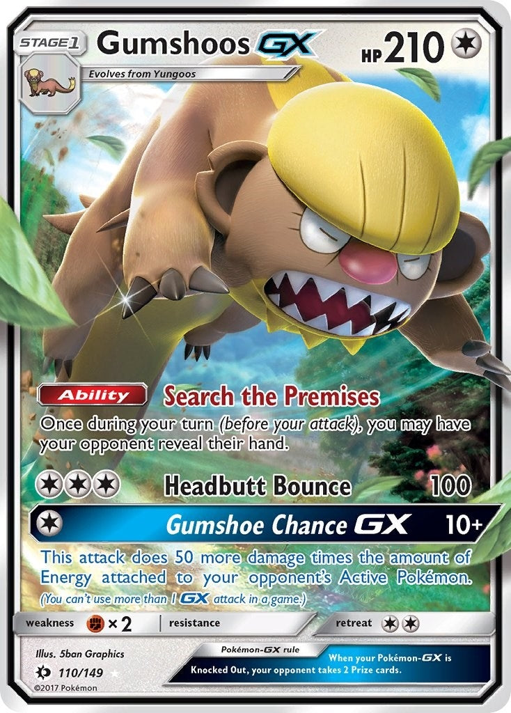 Image for Gumshoos GX (SM Base Set) (110/149) - Pokemon