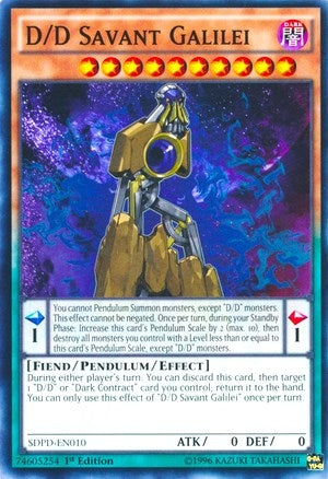Image for D/D Savant Galilei (Structure Deck: Pendulum Domination) (SDPD-EN010) - YuGiOh