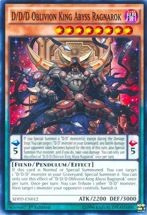 Image for D/D/D Oblivion King Abyss Ragnarok (Structure Deck: Pendulum Domination) (SDPD-EN012) - YuGiOh