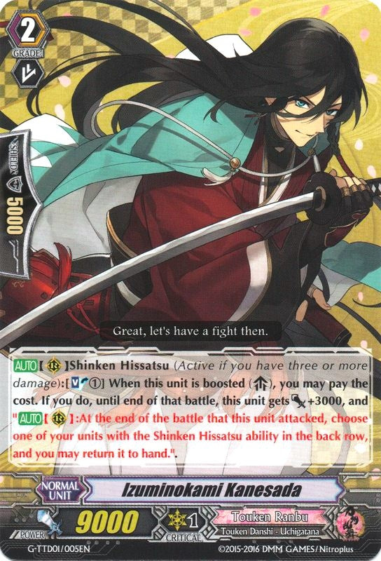 Image for Izuminokami Kanesada (G-TTD01: Touken Ranbu (ONLINE)) (G-TTD01/005EN) - Cardfight Vanguard