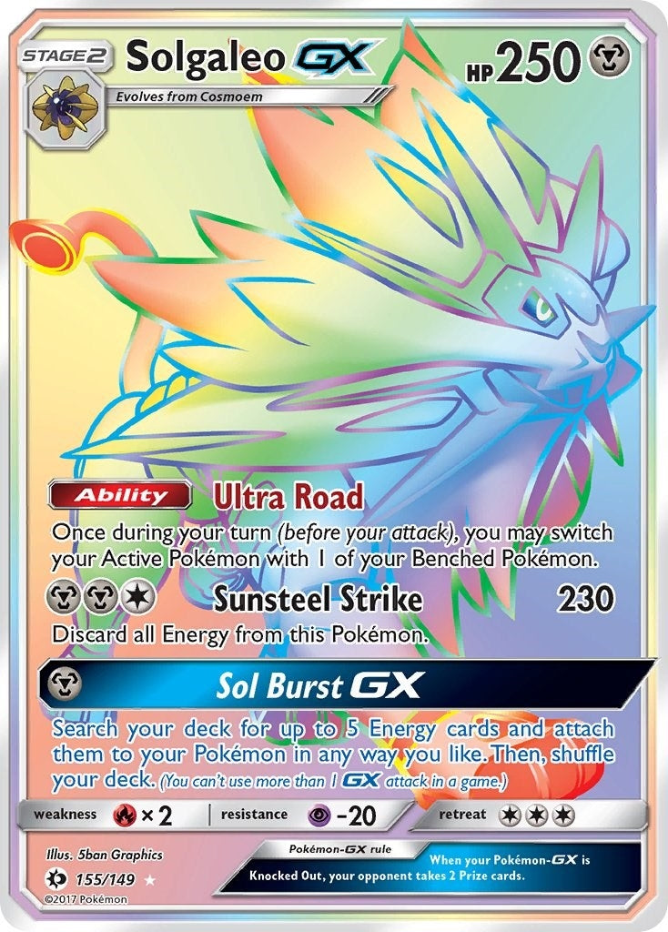 Image for Solgaleo GX (Secret) (SM Base Set) (155/149) - Pokemon