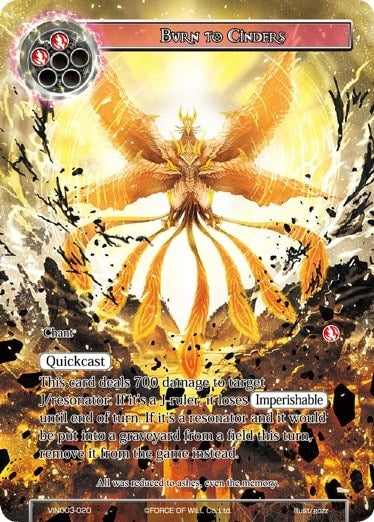 Image for Burn to Cinders (Vingolf 3 - Ruler All Stars) (VIN003-020) - Force of Will