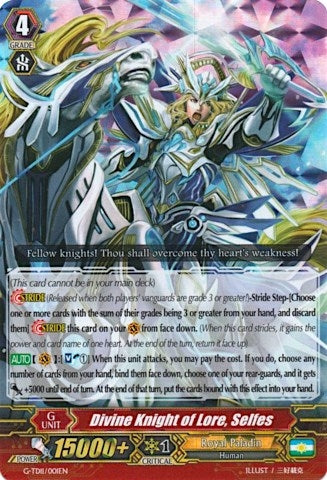 Image for Divine Knight of Lore, Selfes (RRR Foil) (G-TD11: Divine Knight of Heavenly Decree) (G-TD11/001EN) - Cardfight Vanguard