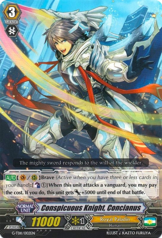 Image for Conspicuous Knight, Concianus (G-TD11: Divine Knight of Heavenly Decree) (G-TD11/002EN) - Cardfight Vanguard
