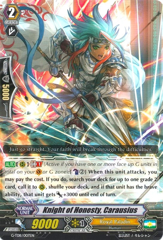 Image for Knight of Honesty, Carausius (G-TD11: Divine Knight of Heavenly Decree) (G-TD11/007EN) - Cardfight Vanguard