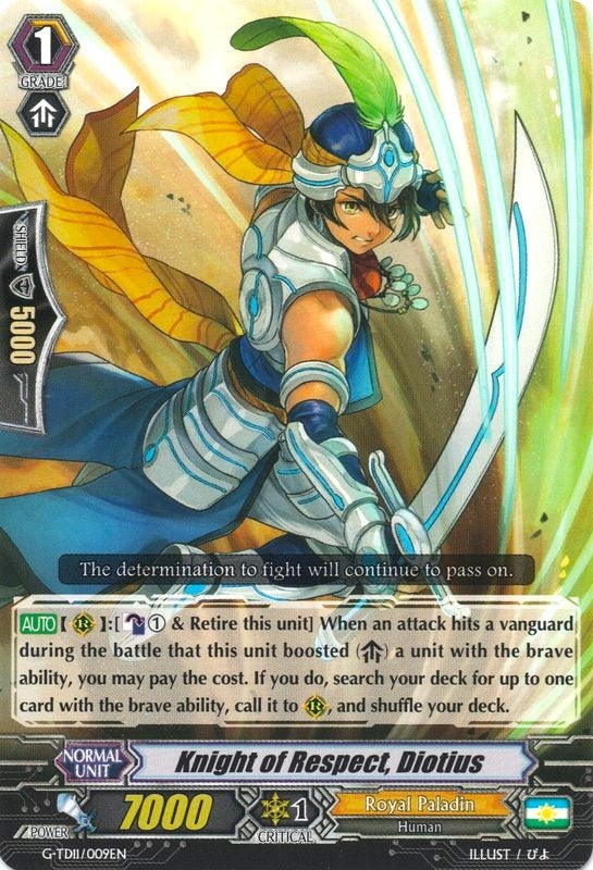 Image for Knight of Respect, Diotius (G-TD11: Divine Knight of Heavenly Decree) (G-TD11/009EN) - Cardfight Vanguard