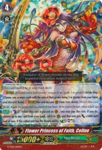 Image for Flower Princess of Faith, Celine (RRR Foil) (G-TD12: Flower Princess of Abundant Blooming) (G-TD12/001EN) - Cardfight Vanguard