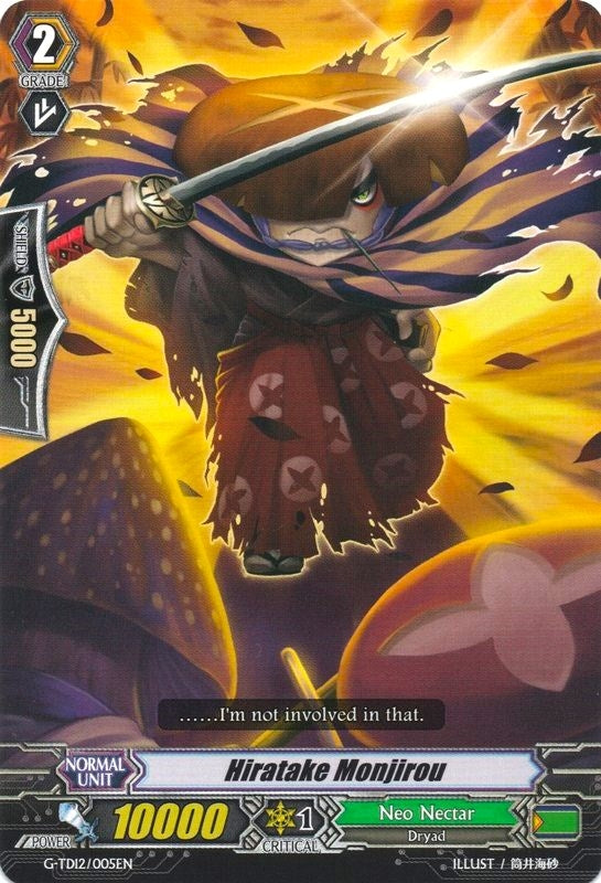 Image for Hiratake Monjirou (G-TD12: Flower Princess of Abundant Blooming) (G-TD12/005EN) - Cardfight Vanguard