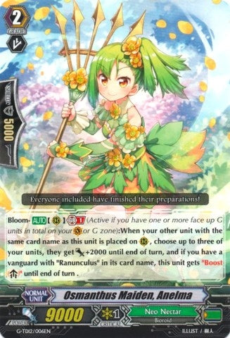 Image for Osmanthus Maiden, Anelma (G-TD12: Flower Princess of Abundant Blooming) (G-TD12/006EN) - Cardfight Vanguard