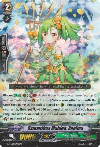 Image for Osmanthus Maiden, Anelma (RRR Foil) (G-TD12: Flower Princess of Abundant Blooming) (G-TD12/006EN) - Cardfight Vanguard
