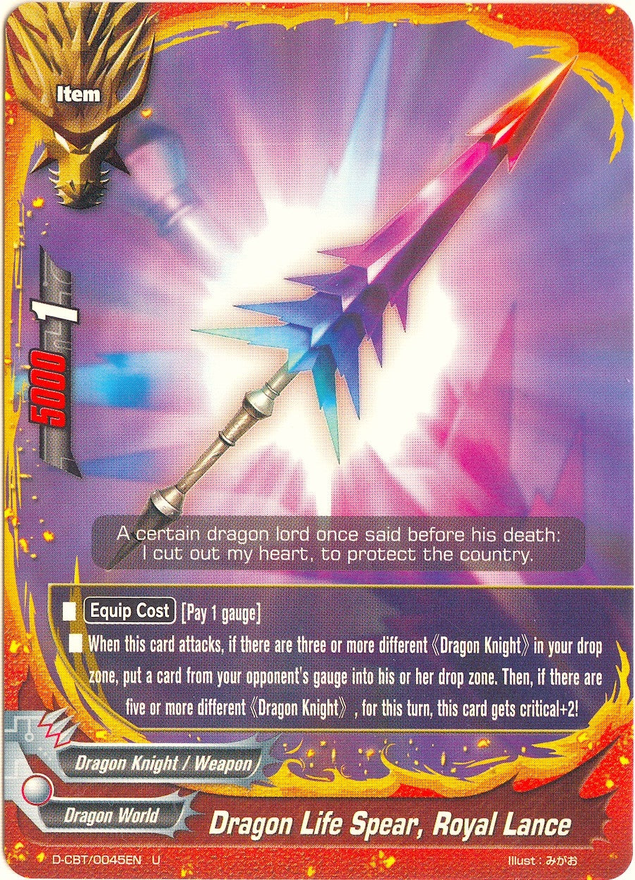 Image for Dragon Life Spear, Royal Lance (Dragon Fighters) (D-CBT/0045EN) - Future Card BuddyFight