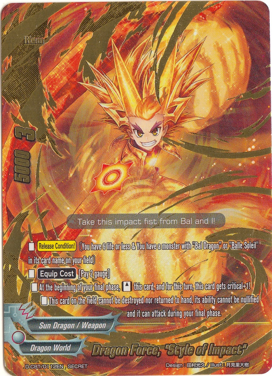 Image for Dragon Force, "Style of Impact" (Secret) (Dragon Fighters) (D-CBT/0112EN) - Future Card BuddyFight