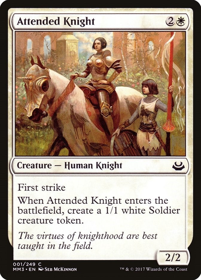 Image for Attended Knight (Modern Masters 2017) (1) - Magic: The Gathering