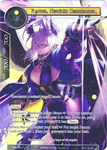 Image for Rachel, Nephilim Commander (Full Art) (Return of the Dragon Emperor) (RDE-003) - Force of Will