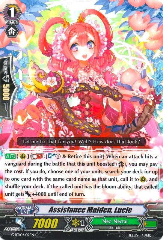 Image for Assistance Maiden, Lucie (G-BT10: Raging Clash of the Blade Fangs) (G-BT10/102EN) - Cardfight Vanguard