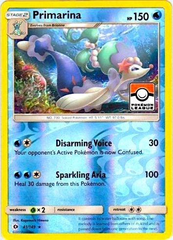 Image for Primarina - 41/149 (Pokemon League) (League & Championship Cards) (041/149) - Pokemon