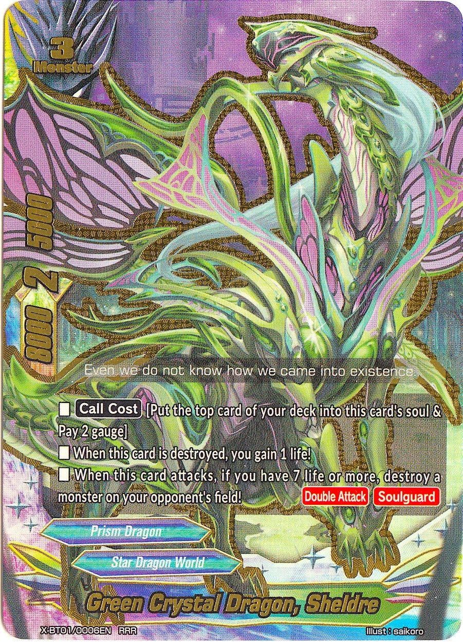 Image for Green Crystal Dragon, Sheldre (The Dark Lord's Rebirth!) (X-BT01/0006EN) - Future Card BuddyFight
