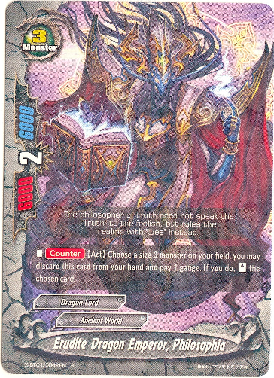 Image for Erudite Dragon Emperor, Philosophia (The Dark Lord's Rebirth!) (X-BT01/0042EN) - Future Card BuddyFight