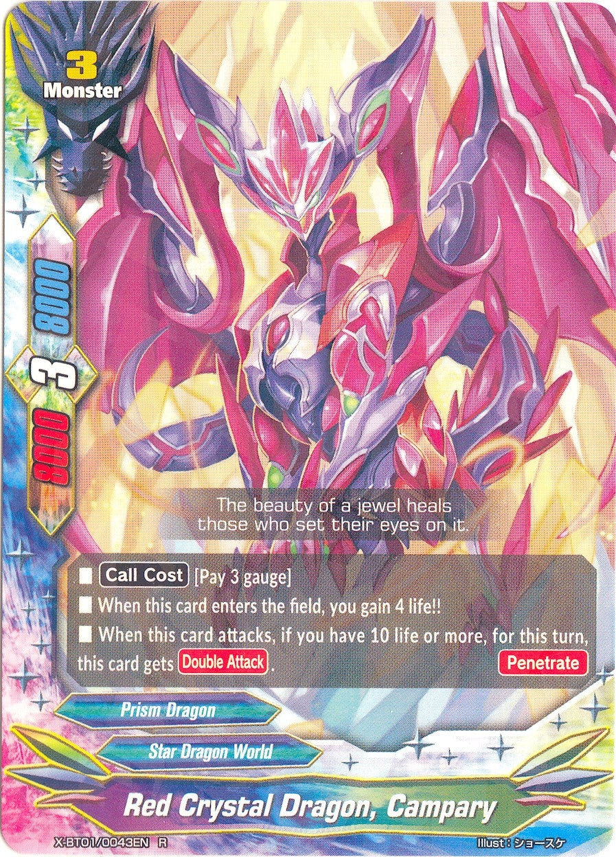 Image for Red Crystal Dragon, Campary (The Dark Lord's Rebirth!) (X-BT01/0043EN) - Future Card BuddyFight
