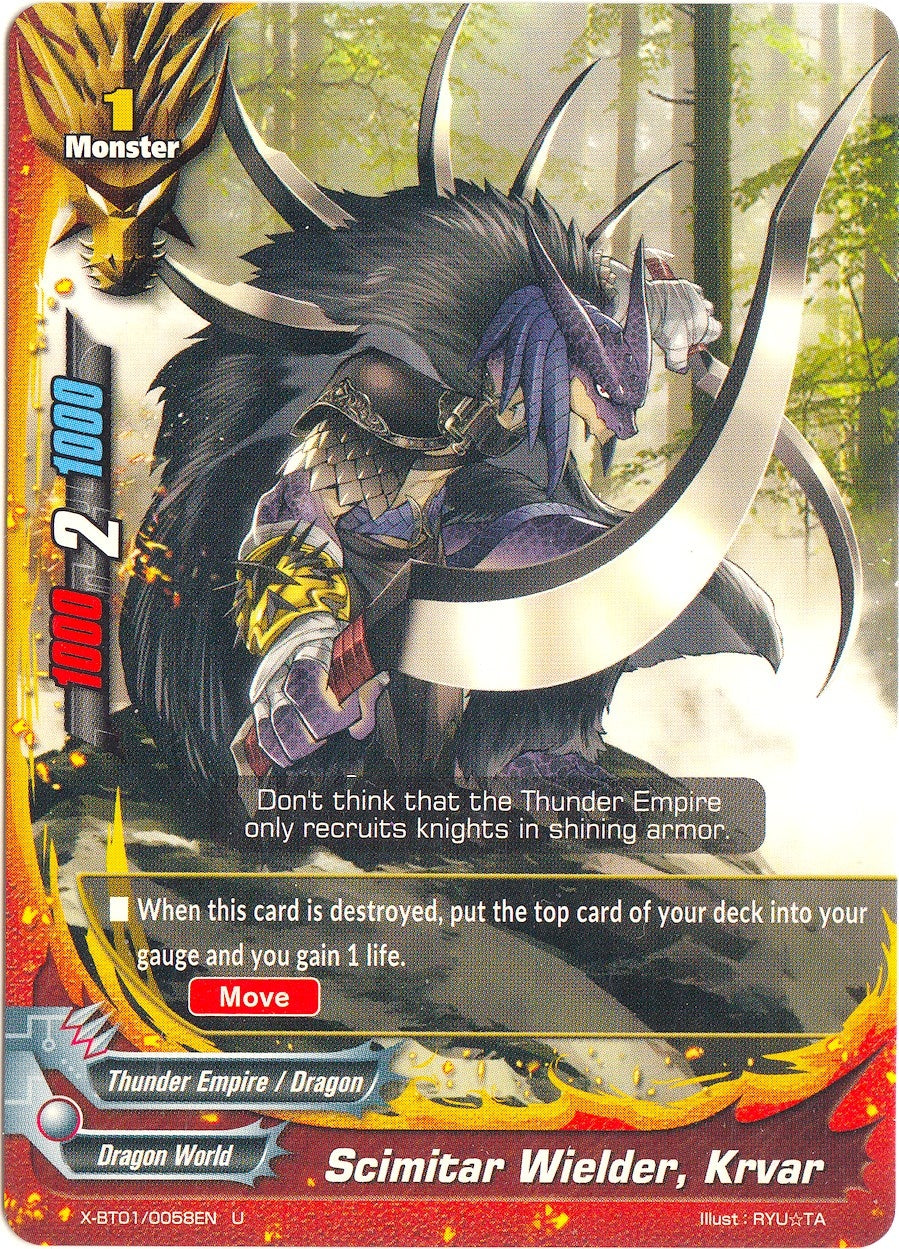Image for Scimitar Wielder, Krvar (The Dark Lord's Rebirth!) (X-BT01/0058EN) - Future Card BuddyFight