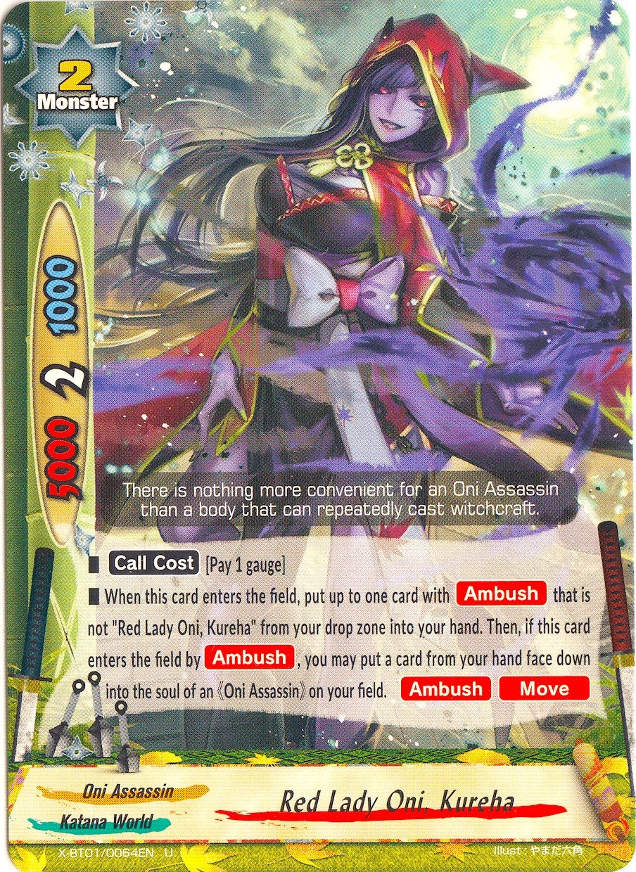 Image for Red Lady Oni, Kureha (The Dark Lord's Rebirth!) (X-BT01/0064EN) - Future Card BuddyFight