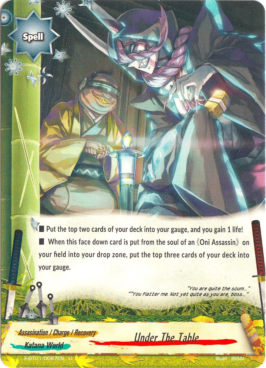 Image for Under The Table (The Dark Lord's Rebirth!) (X-BT01/0067EN) - Future Card BuddyFight