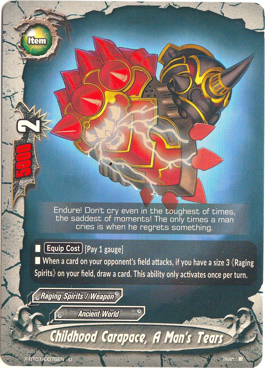 Image for Childhood Carapace, A Man's Tears (The Dark Lord's Rebirth!) (X-BT01/0076EN) - Future Card BuddyFight