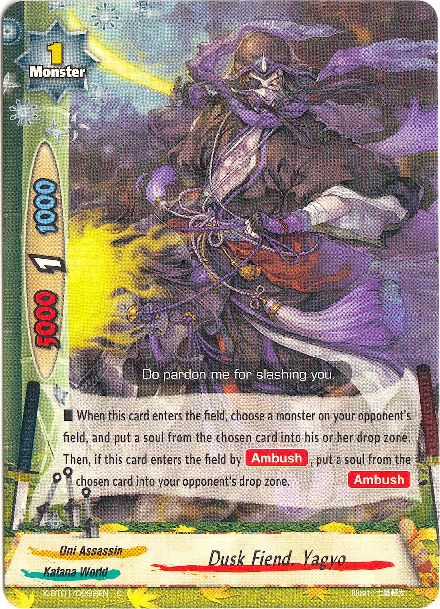 Image for Dusk Fiend, Yagyo (The Dark Lord's Rebirth!) (X-BT01/0092EN) - Future Card BuddyFight