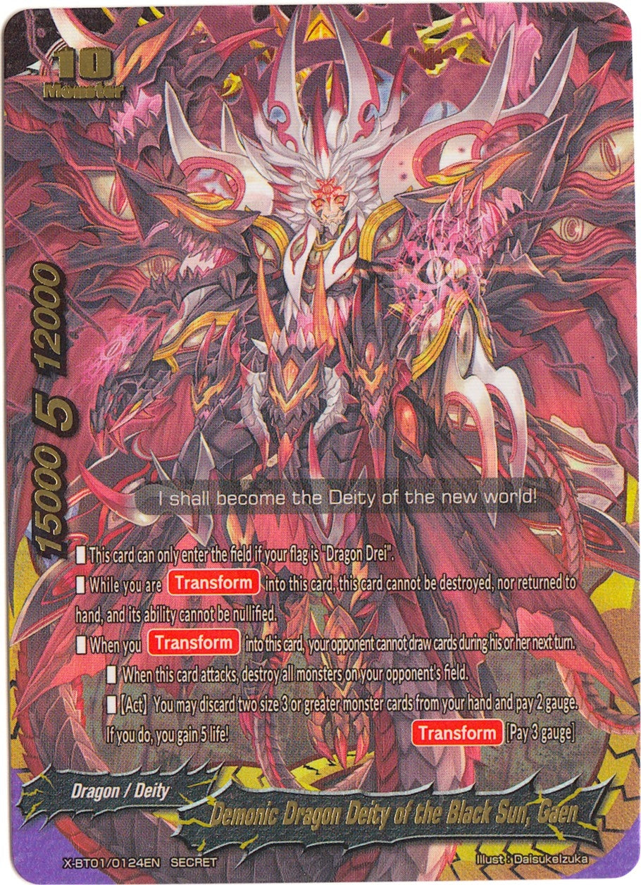 Image for Demonic Dragon Deity of the Black Sun, Gaen (The Dark Lord's Rebirth!) (X-BT01/0124EN) - Future Card BuddyFight