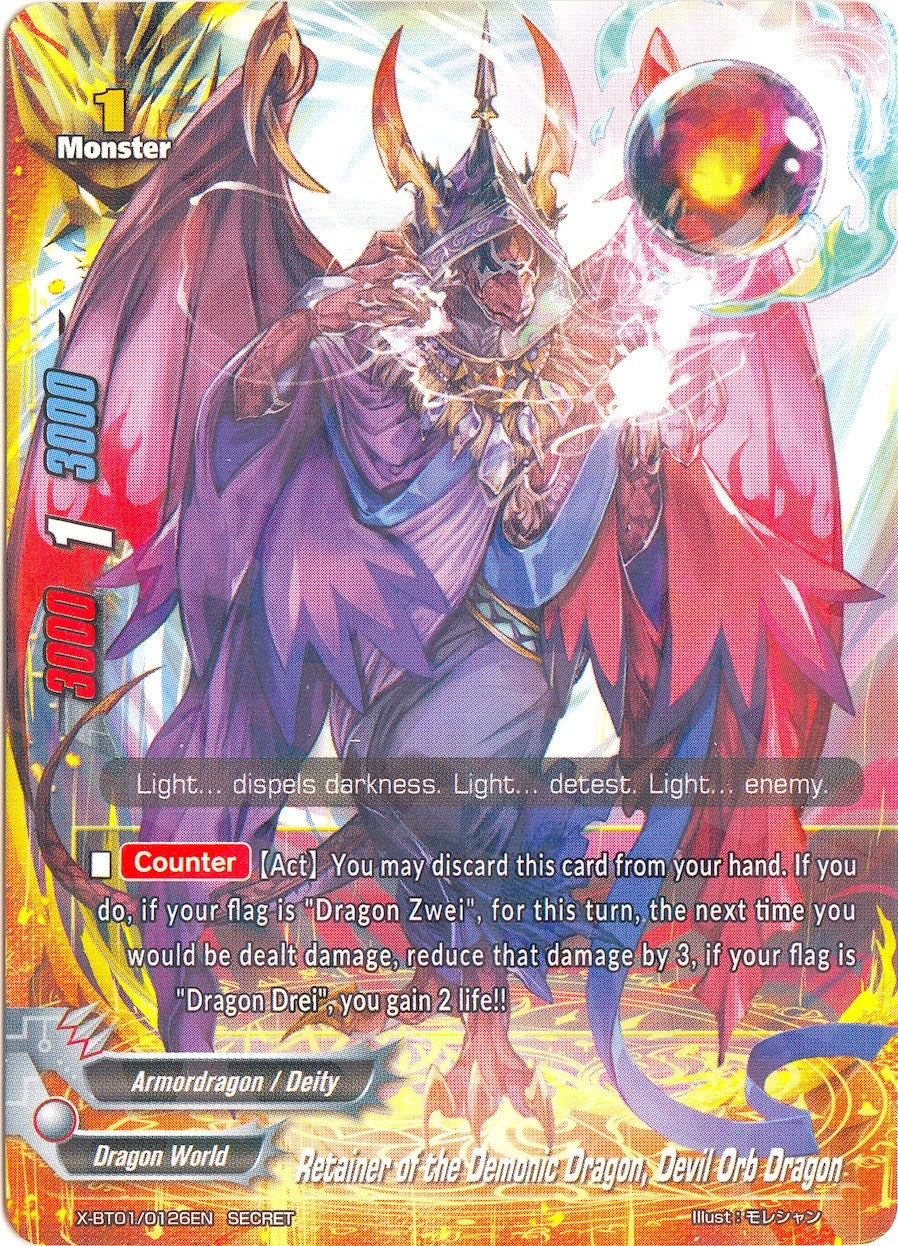 Image for Retainer of the Demonic Dragon, Devil Orb Dragon (The Dark Lord's Rebirth!) (X-BT01/0126EN) - Future Card BuddyFight