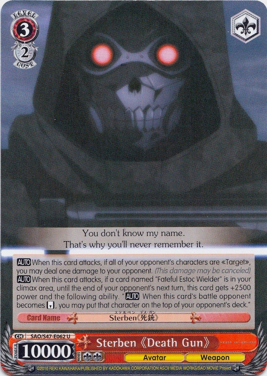 Image for Sterben Death Gun (Sword Art Online Re: Edit) (SAO/S47-E062 U) - Weiss Schwarz