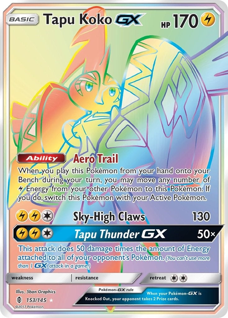 Image for Tapu Koko GX (Secret) (SM - Guardians Rising) (153/145) - Pokemon