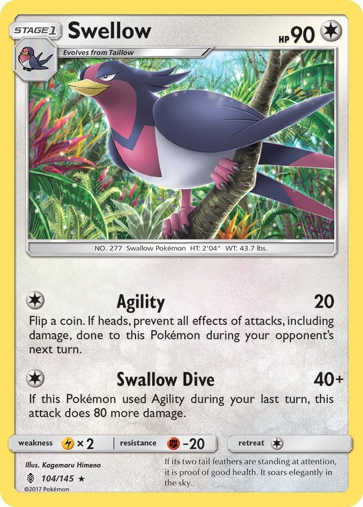 Image for Swellow (SM - Guardians Rising) (104/145) - Pokemon