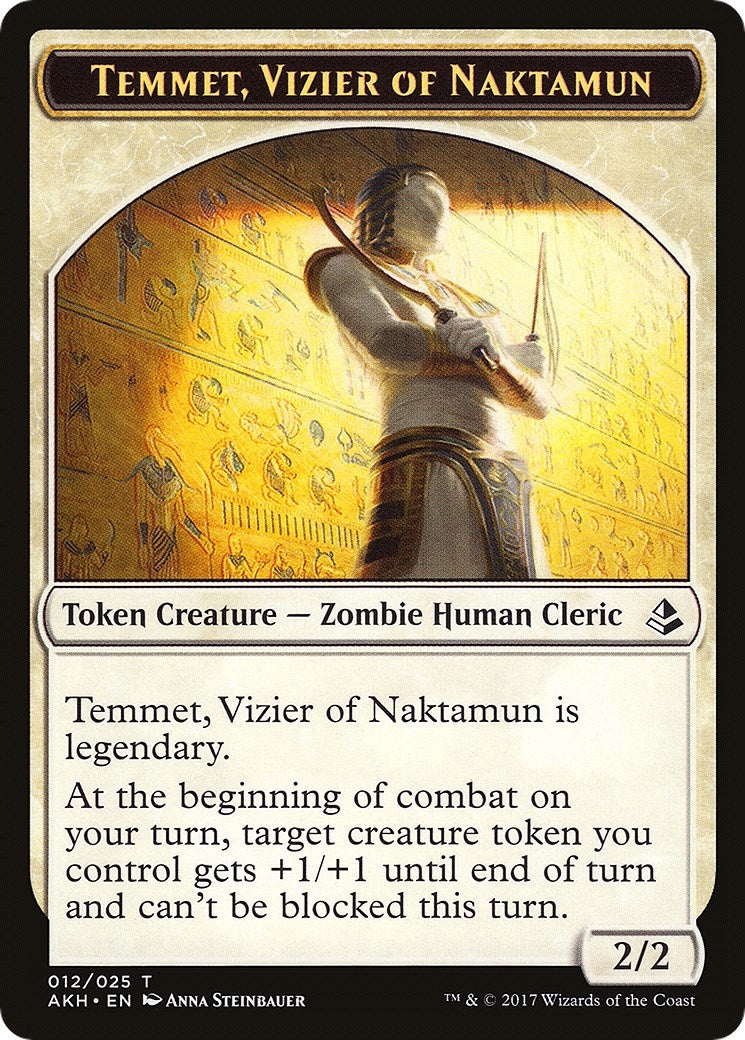 Image for Temmet, Vizier of Naktamun // Zombie Double-Sided Token (Amonkhet) (12 // 20) - Magic: The Gathering