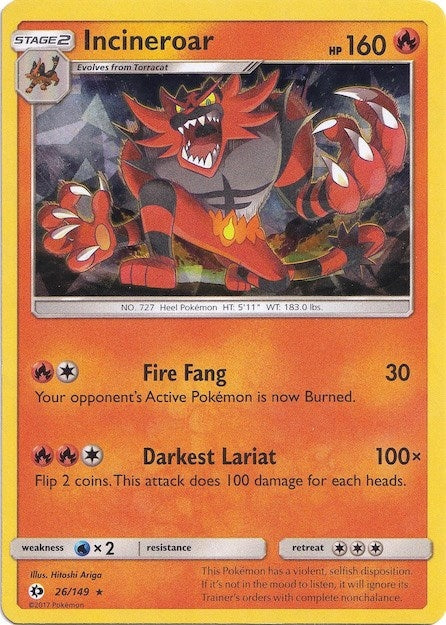 Image for Incineroar - 026/149 (Cracked Ice Holo) (Deck Exclusives) (026/149) - Pokemon