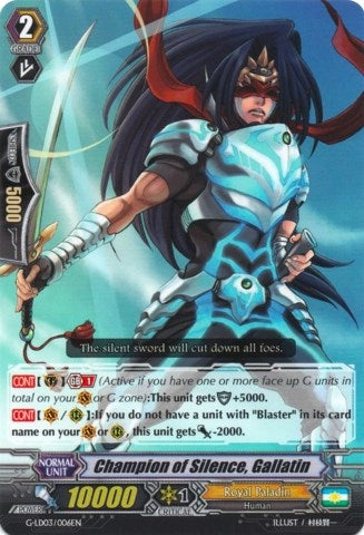Image for Champion of Silence, Gallatin (G-Legend Deck Vol.3: The Blaster) (G-LD03/006EN) - Cardfight Vanguard