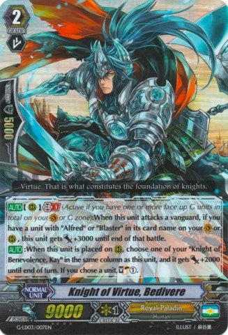 Image for Knight of Virtue, Bedivere (RRR Foil) (G-Legend Deck Vol.3: The Blaster) (G-LD03/007EN) - Cardfight Vanguard