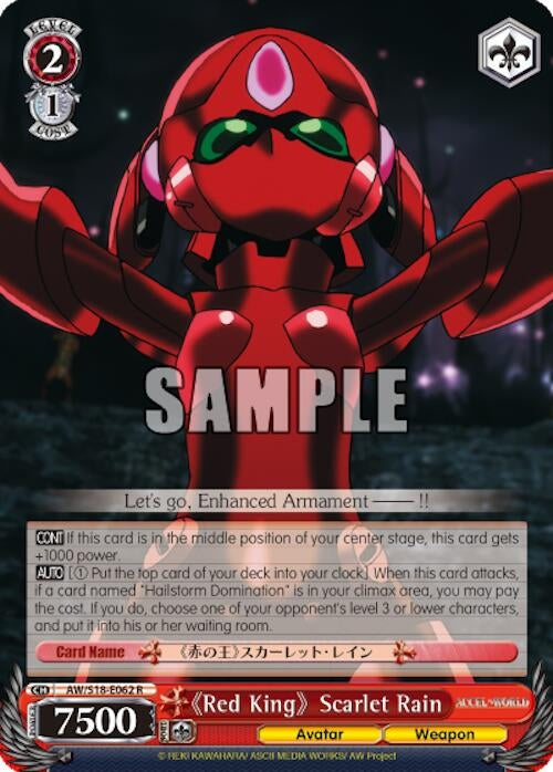 Image for "Red King" Scarlet Rain (Accel World) (AW/S18-E062 R) - Weiss Schwarz