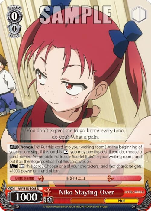 Image for Niko Staying Over (Accel World) (AW/S18-E063 U) - Weiss Schwarz