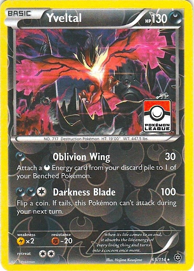 Image for Yveltal - 65/114 (Pokemon League) (League & Championship Cards) (065/114) - Pokemon